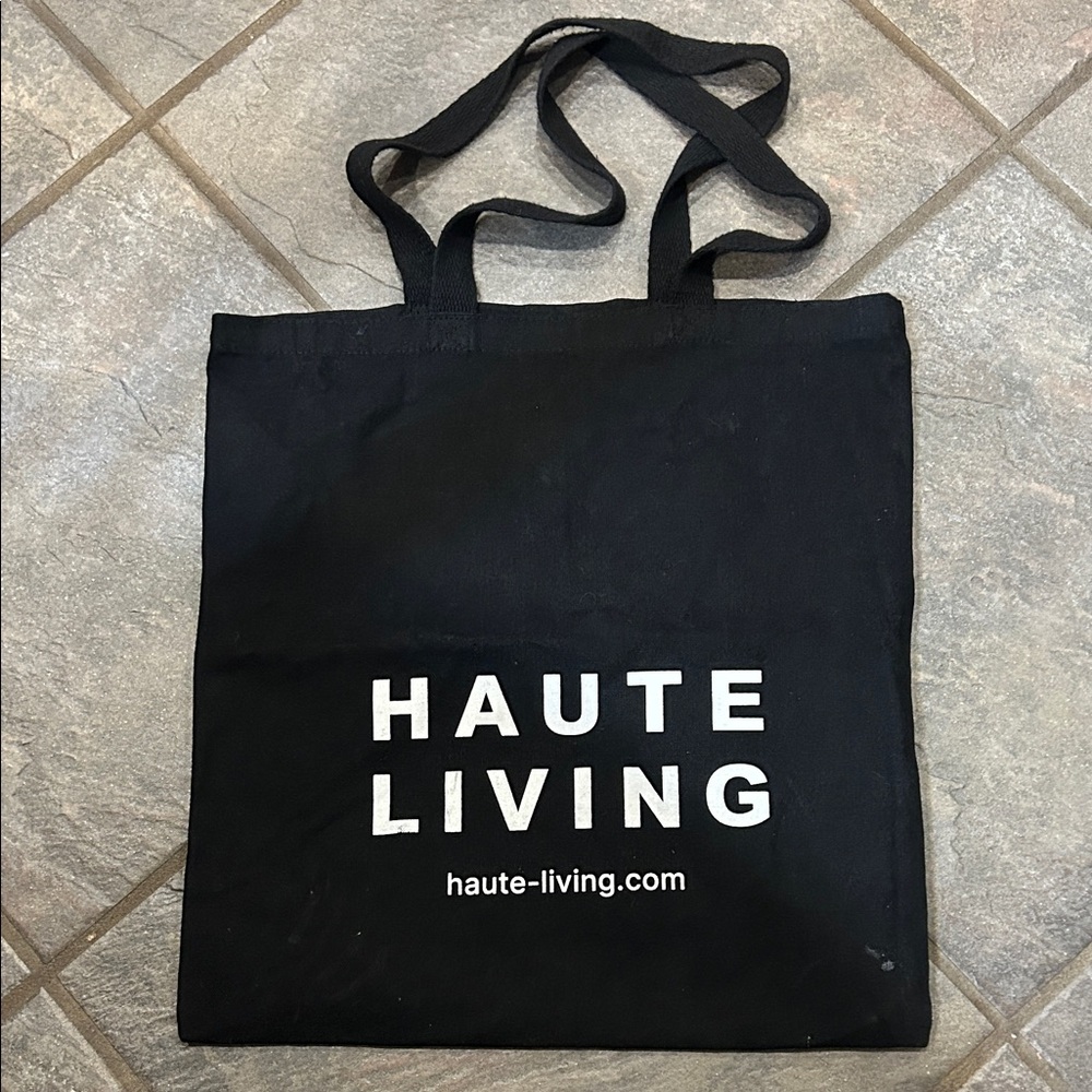 Haute Living Black canvas Tote Bag
